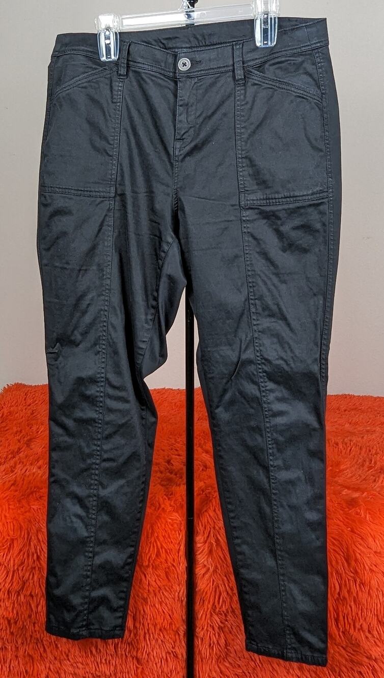 Lane Bryant Womens Black Skinny Utility Cotton Blend Casual Pants 16